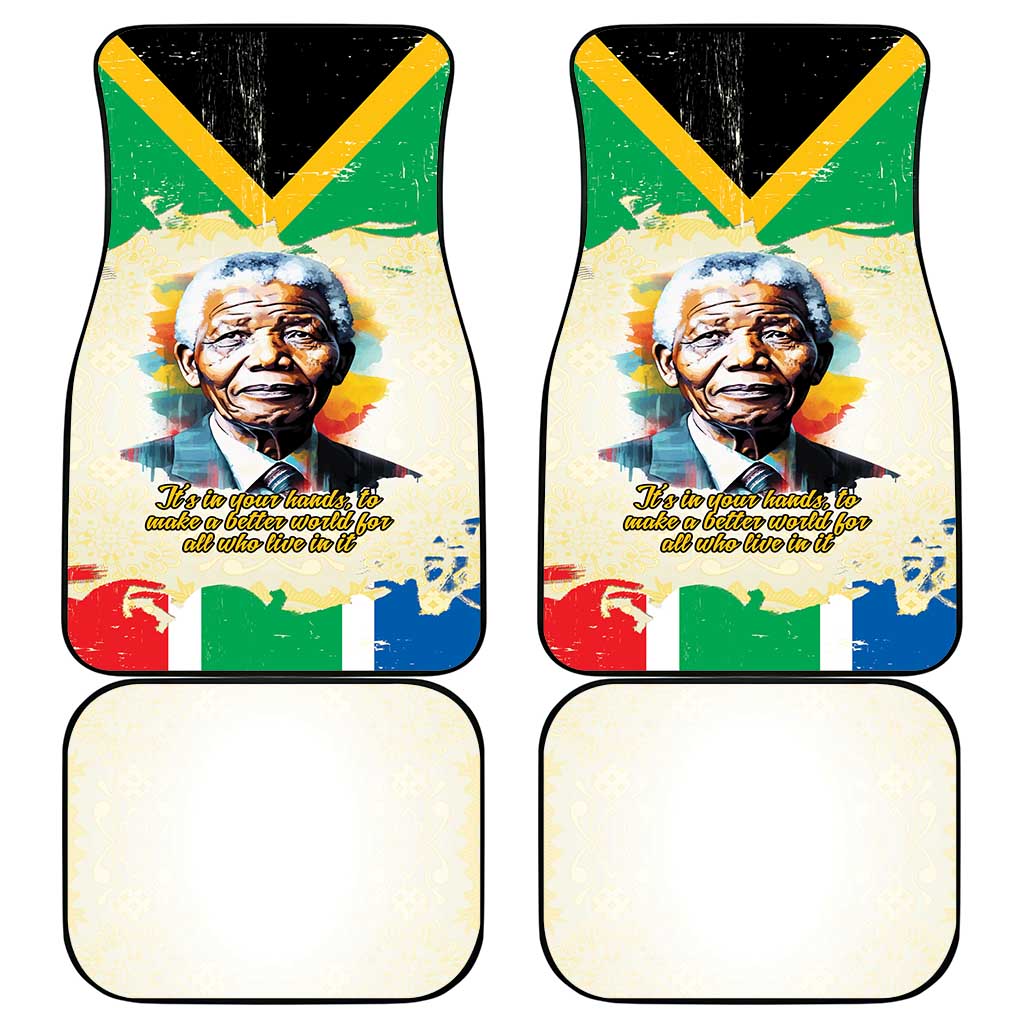 Nelson Mandela International Day 46664 Car Mats Its In Our Hands - Batik Pattern