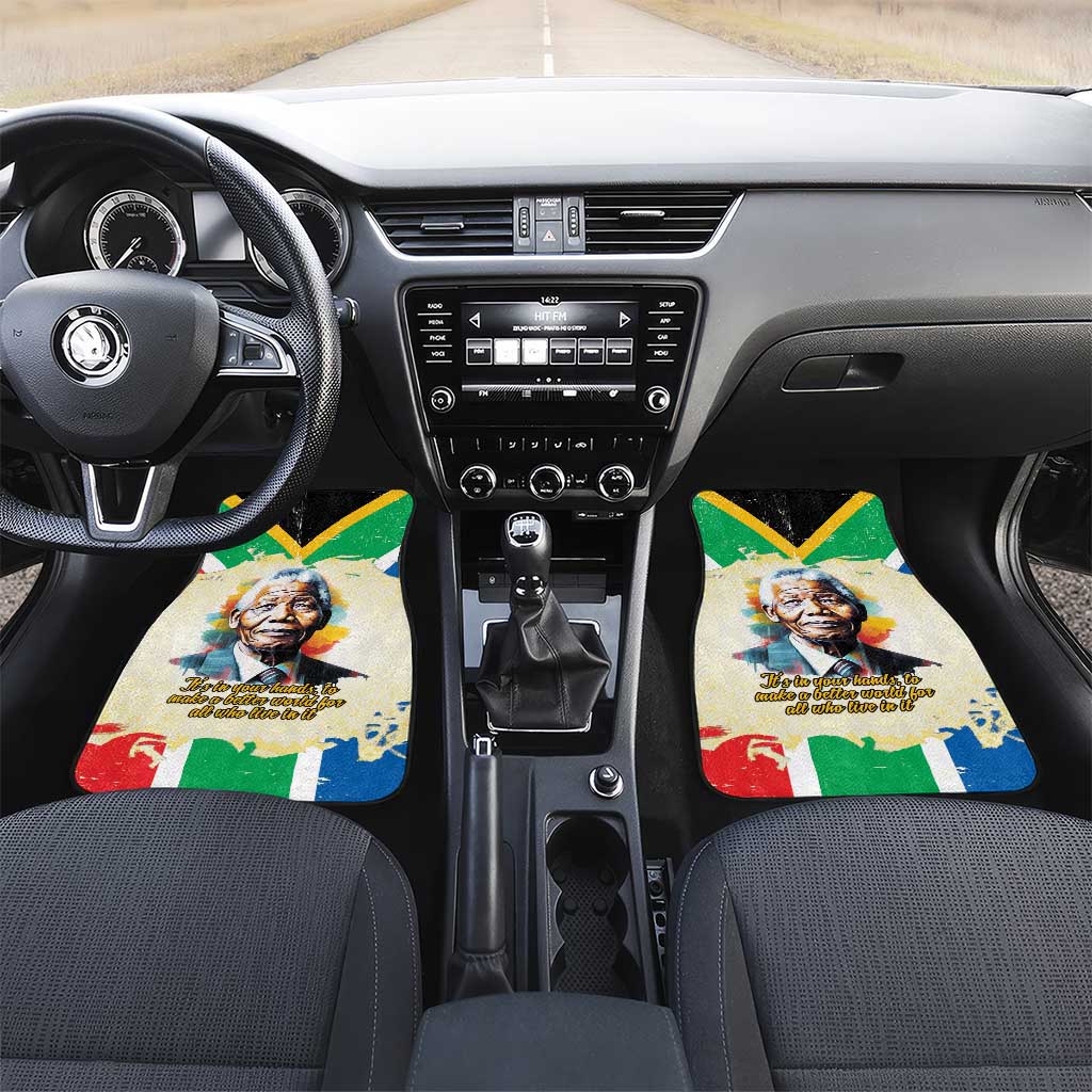 Nelson Mandela International Day 46664 Car Mats Its In Our Hands - Batik Pattern