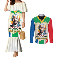 Nelson Mandela International Day 46664 Couples Matching Mermaid Dress and Long Sleeve Button Shirt Its In Our Hands - Batik Pattern