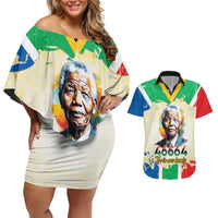 Nelson Mandela International Day 46664 Couples Matching Off Shoulder Short Dress and Hawaiian Shirt Its In Our Hands - Batik Pattern