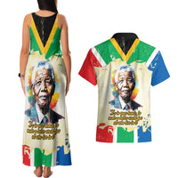 Nelson Mandela International Day 46664 Couples Matching Tank Maxi Dress and Hawaiian Shirt Its In Our Hands - Batik Pattern