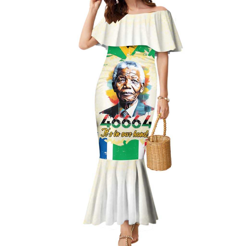Nelson Mandela International Day 46664 Family Matching Mermaid Dress and Hawaiian Shirt Its In Our Hands - Batik Pattern