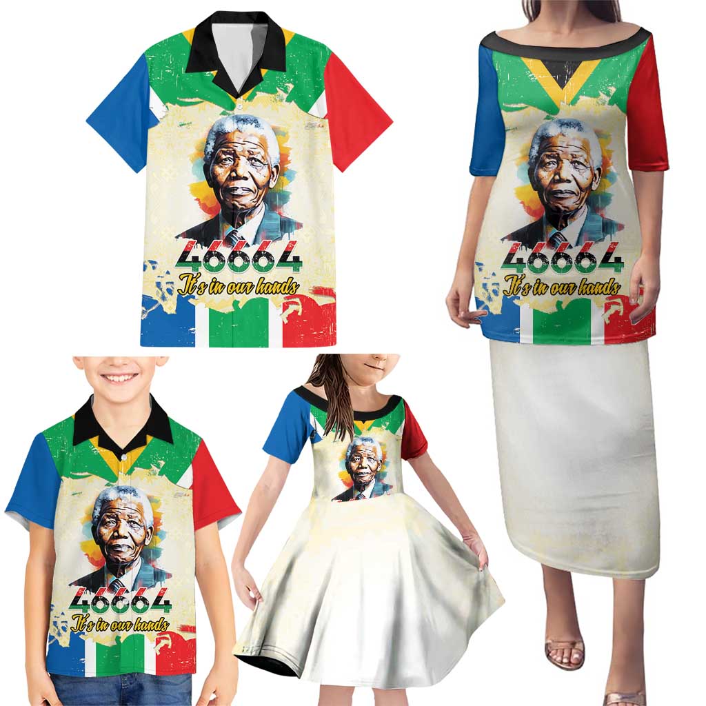 Nelson Mandela International Day 46664 Family Matching Puletasi and Hawaiian Shirt Its In Our Hands - Batik Pattern