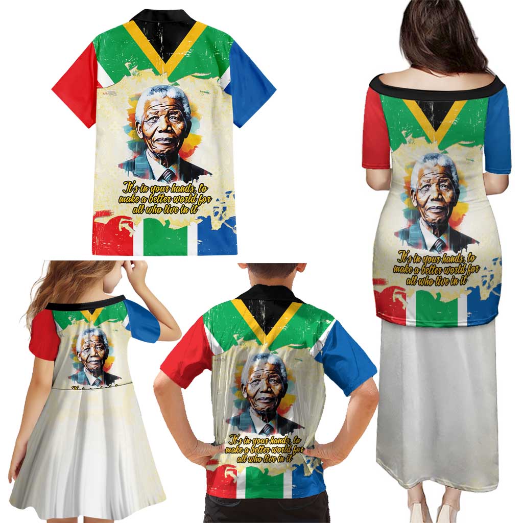 Nelson Mandela International Day 46664 Family Matching Puletasi and Hawaiian Shirt Its In Our Hands - Batik Pattern