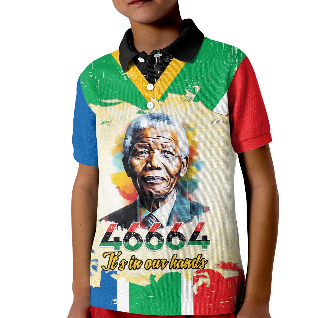 Nelson Mandela International Day 46664 Kid Polo Shirt Its In Our Hands - Batik Pattern