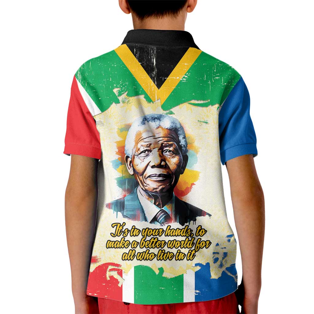 Nelson Mandela International Day 46664 Kid Polo Shirt Its In Our Hands - Batik Pattern