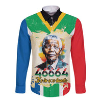 Nelson Mandela International Day 46664 Long Sleeve Button Shirt Its In Our Hands - Batik Pattern