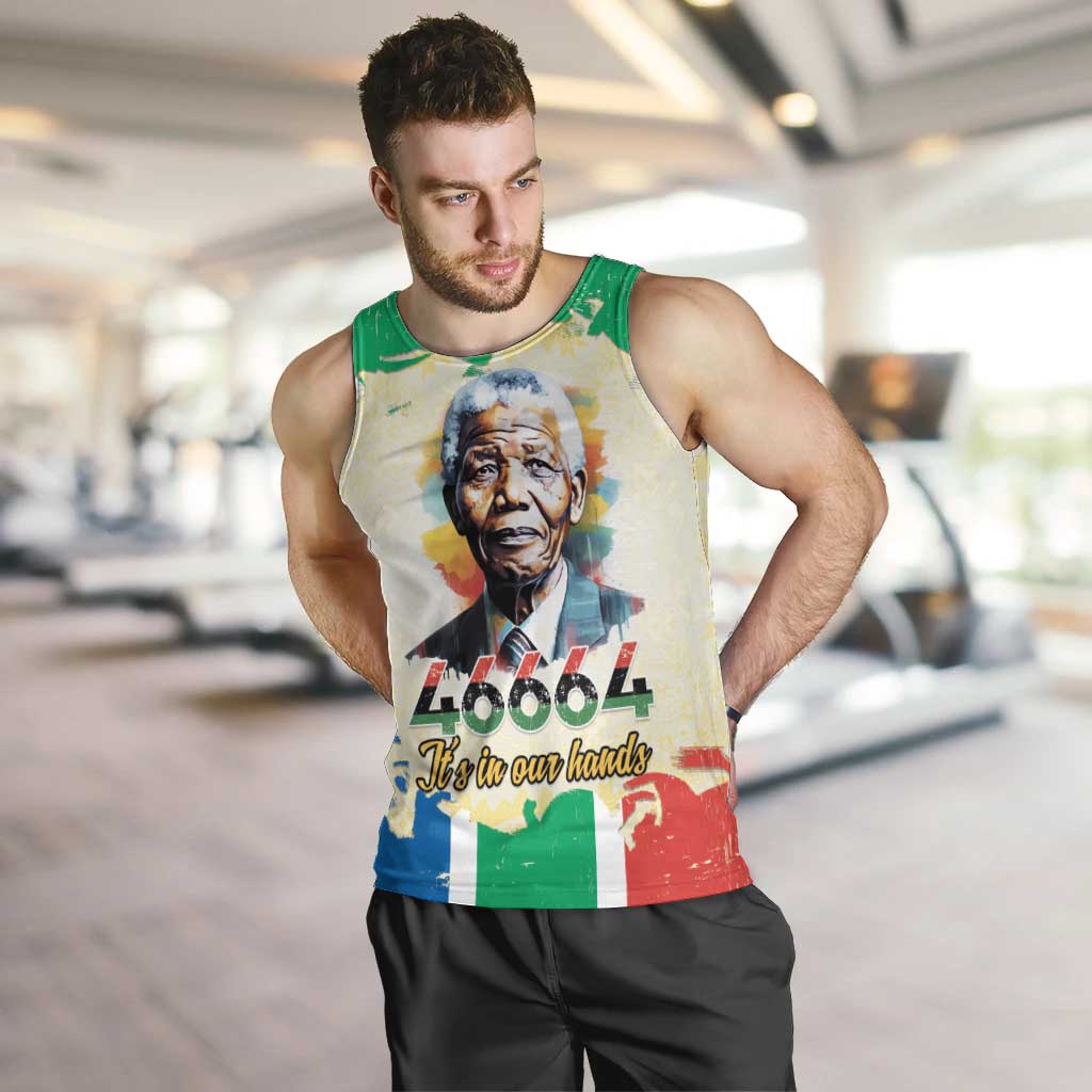 Nelson Mandela International Day 46664 Men Tank Top Its In Our Hands - Batik Pattern