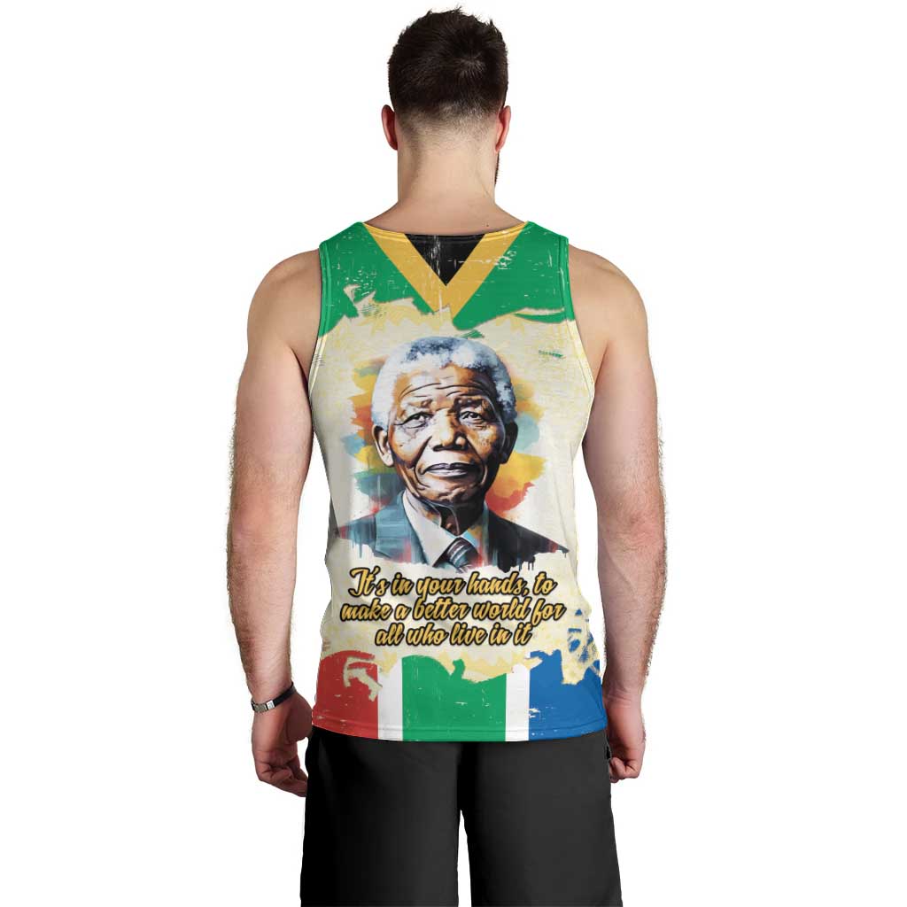 Nelson Mandela International Day 46664 Men Tank Top Its In Our Hands - Batik Pattern
