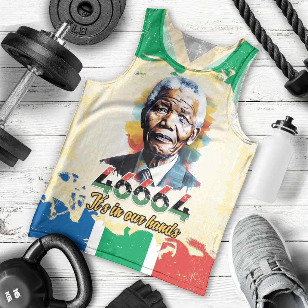 Nelson Mandela International Day 46664 Men Tank Top Its In Our Hands - Batik Pattern