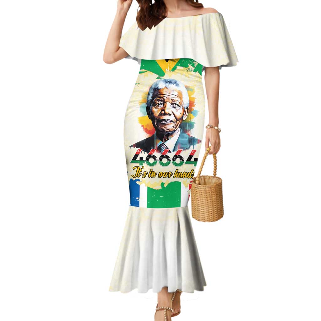 Nelson Mandela International Day 46664 Mermaid Dress Its In Our Hands - Batik Pattern