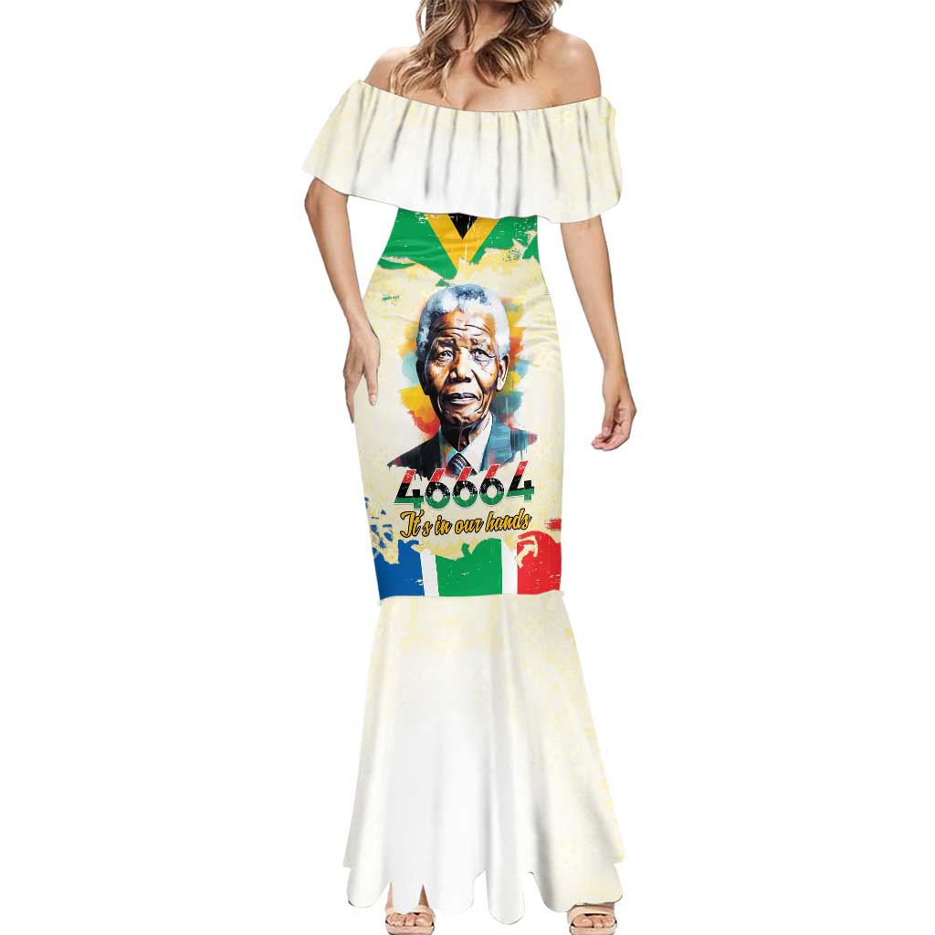 Nelson Mandela International Day 46664 Mermaid Dress Its In Our Hands - Batik Pattern