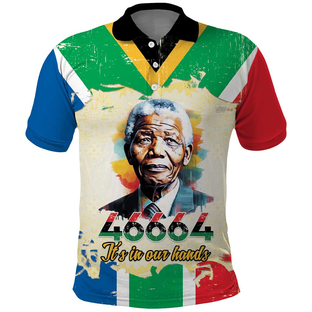Nelson Mandela International Day 46664 Polo Shirt Its In Our Hands - Batik Pattern