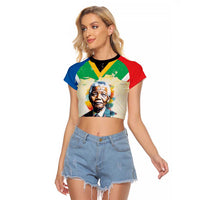 Nelson Mandela International Day 46664 Raglan Cropped T Shirt Its In Our Hands - Batik Pattern