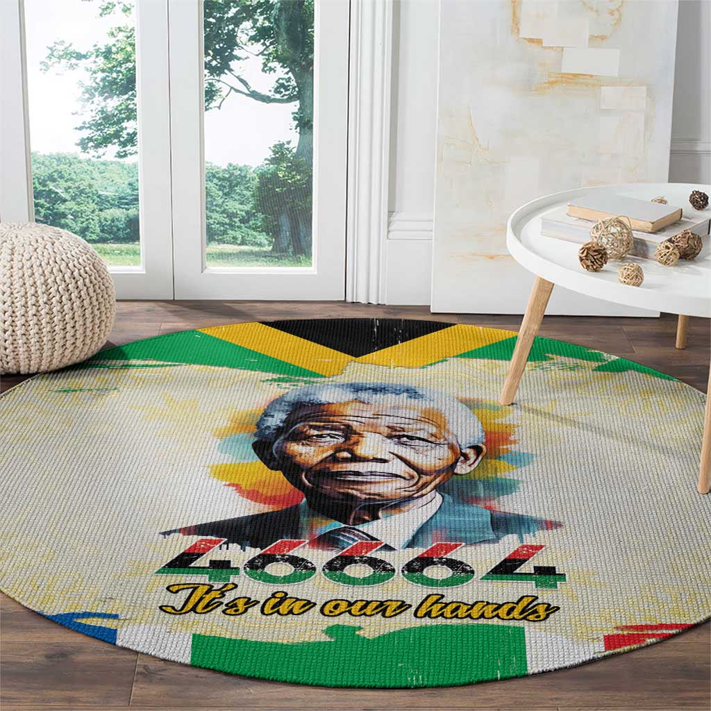 Nelson Mandela International Day 46664 Round Carpet Its In Our Hands - Batik Pattern