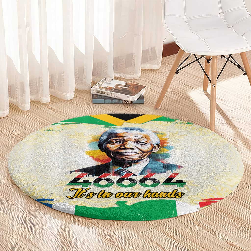 Nelson Mandela International Day 46664 Round Carpet Its In Our Hands - Batik Pattern