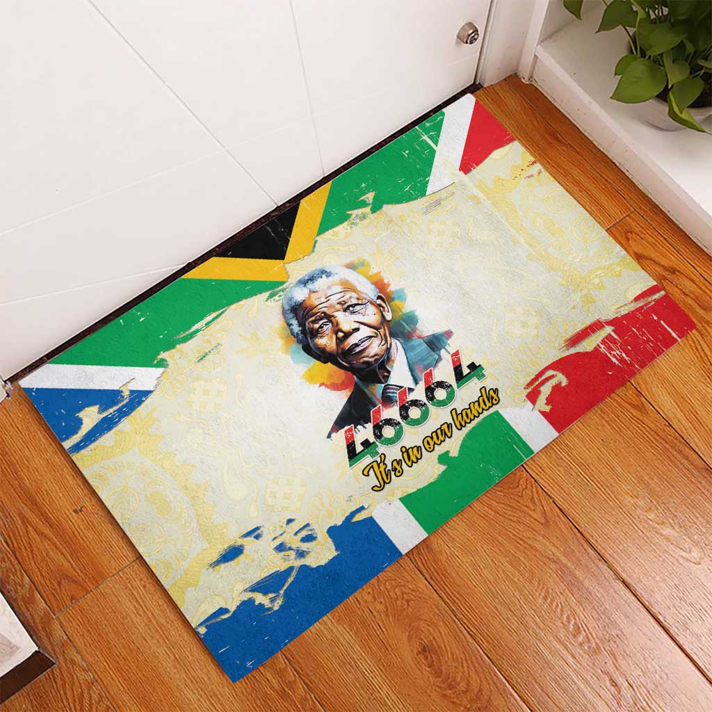 Nelson Mandela International Day 46664 Rubber Doormat Its In Our Hands - Batik Pattern