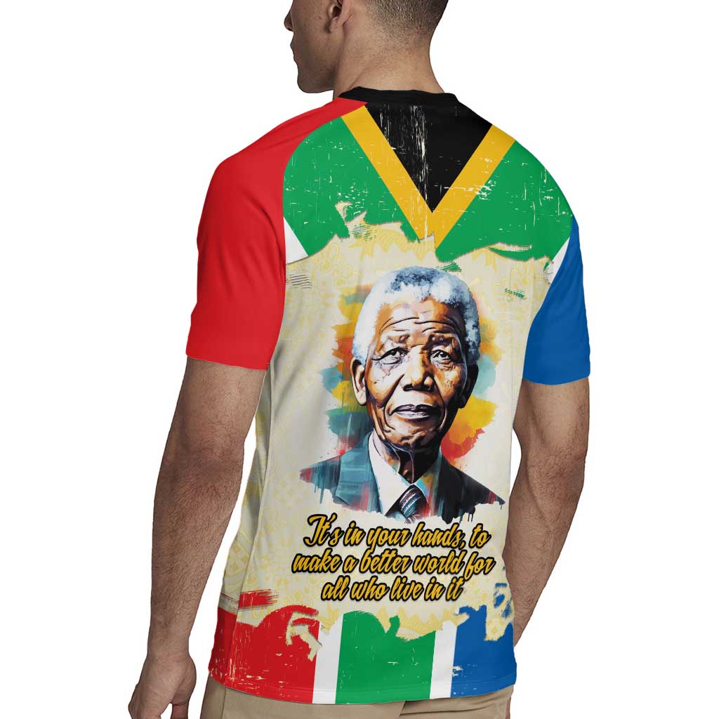 Nelson Mandela International Day 46664 Rugby Jersey Its In Our Hands - Batik Pattern