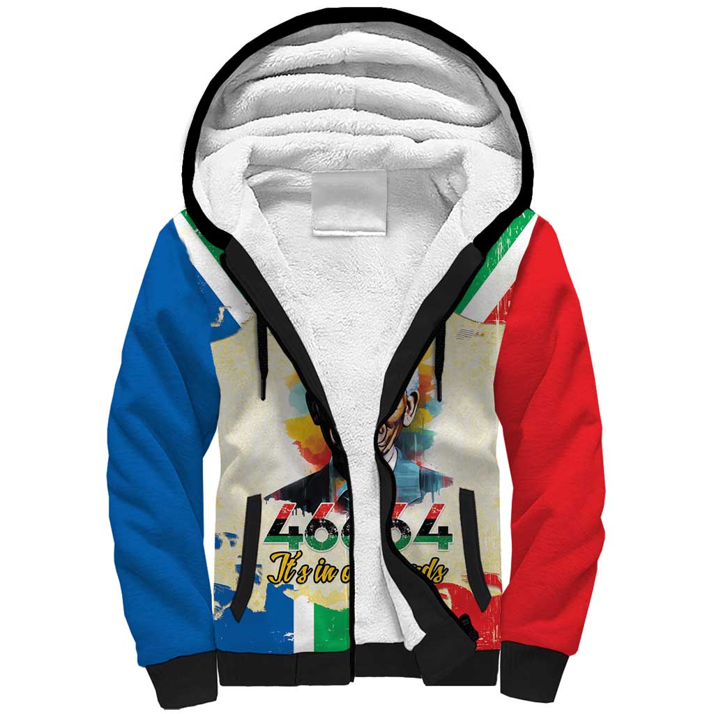Nelson Mandela International Day 46664 Sherpa Hoodie Its In Our Hands - Batik Pattern
