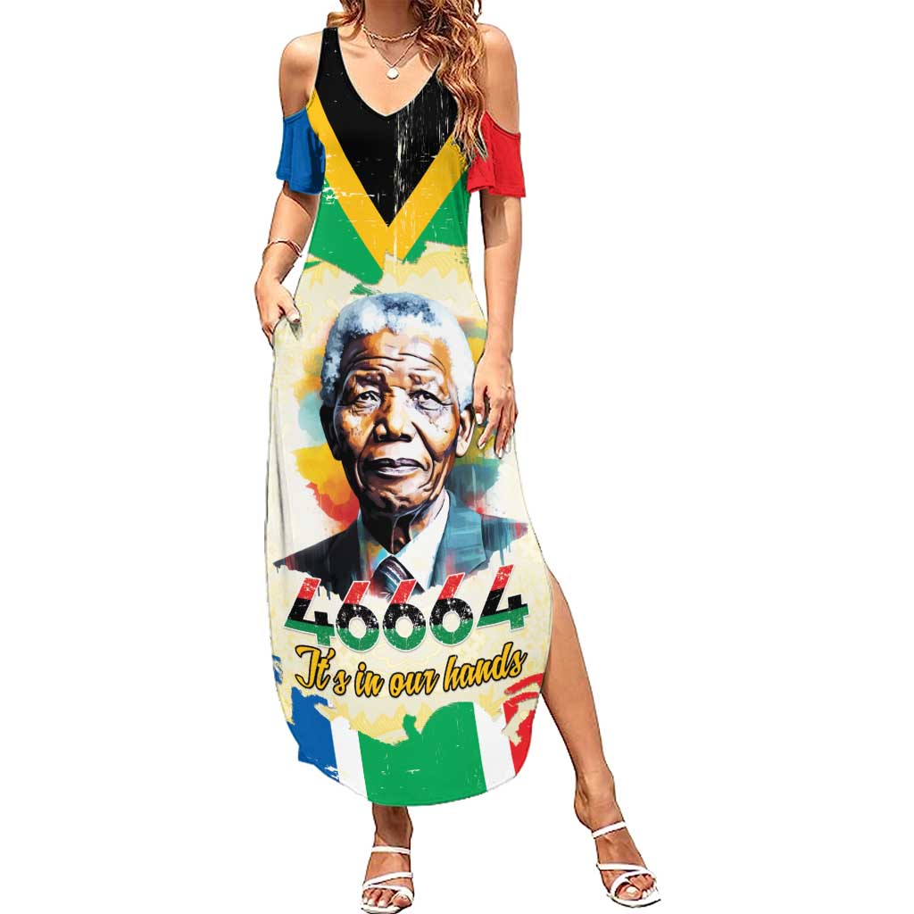 Nelson Mandela International Day 46664 Summer Maxi Dress Its In Our Hands - Batik Pattern