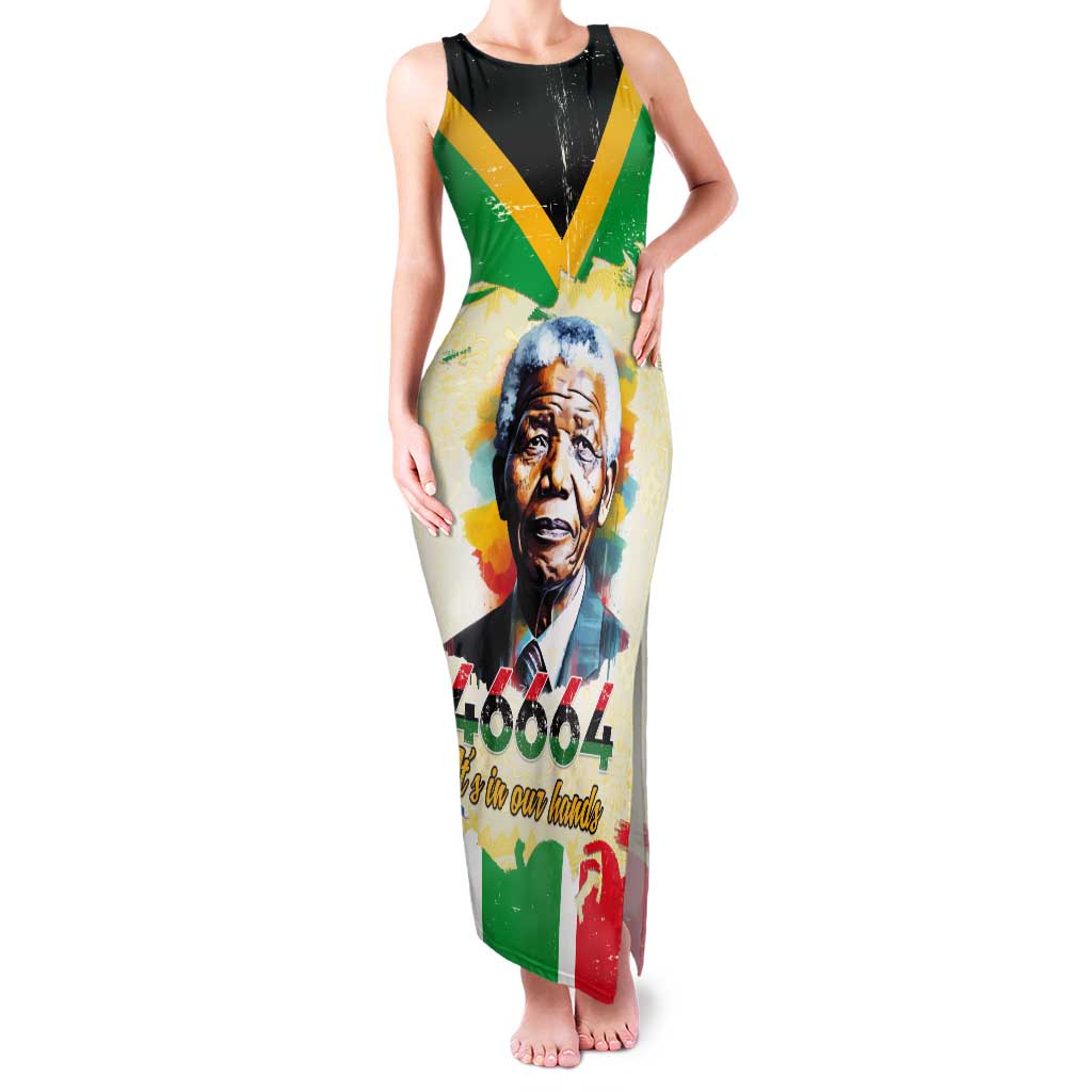 Nelson Mandela International Day 46664 Tank Maxi Dress Its In Our Hands - Batik Pattern