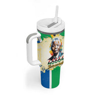 Nelson Mandela International Day 46664 Tumbler With Handle Its In Our Hands - Batik Pattern