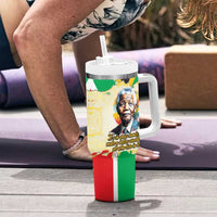 Nelson Mandela International Day 46664 Tumbler With Handle Its In Our Hands - Batik Pattern