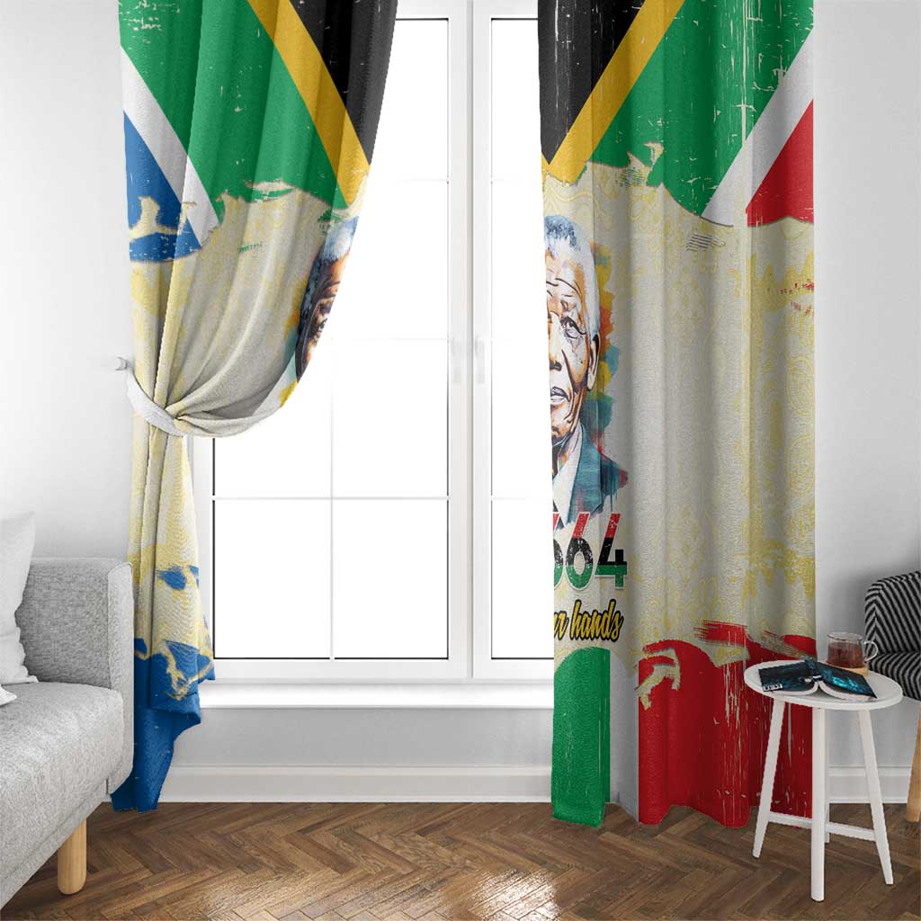 Nelson Mandela International Day 46664 Window Curtain Its In Our Hands - Batik Pattern