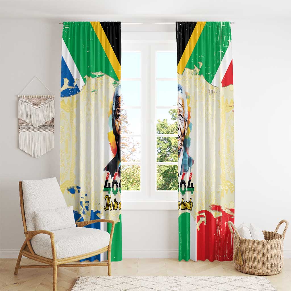 Nelson Mandela International Day 46664 Window Curtain Its In Our Hands - Batik Pattern