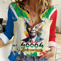 Nelson Mandela International Day 46664 Women Casual Shirt Its In Our Hands - Batik Pattern