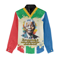 Nelson Mandela International Day 46664 Women Casual Shirt Its In Our Hands - Batik Pattern