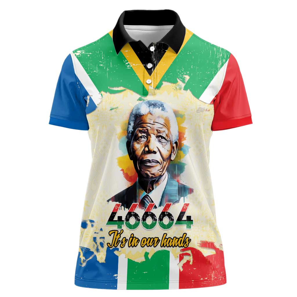 Nelson Mandela International Day 46664 Women Polo Shirt Its In Our Hands - Batik Pattern