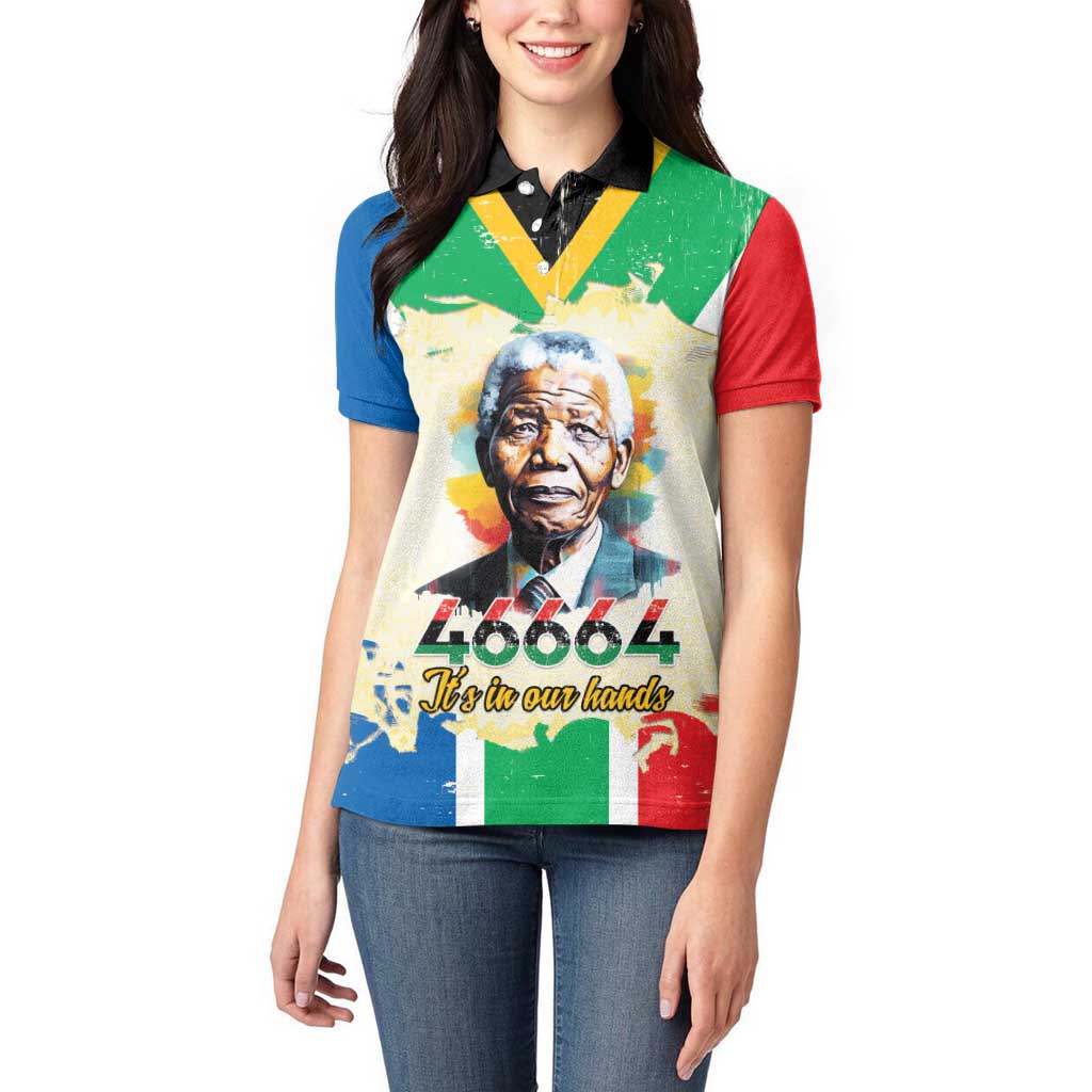 Nelson Mandela International Day 46664 Women Polo Shirt Its In Our Hands - Batik Pattern