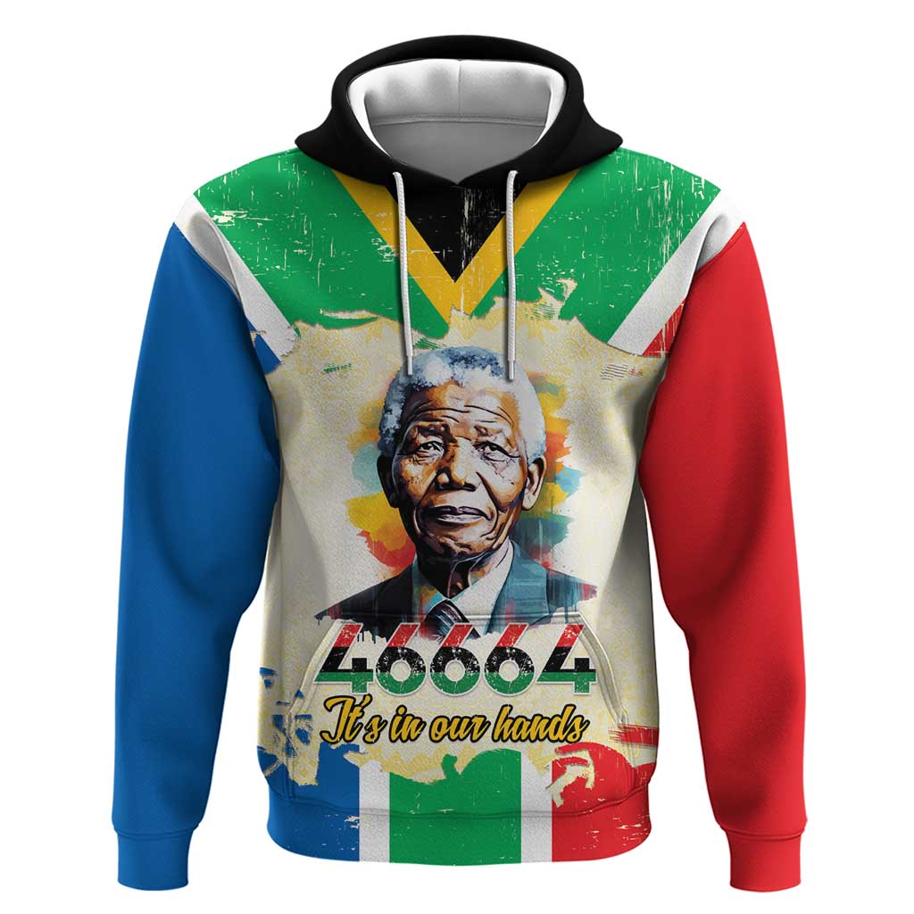 Nelson Mandela International Day 46664 Zip Hoodie Its In Our Hands - Batik Pattern