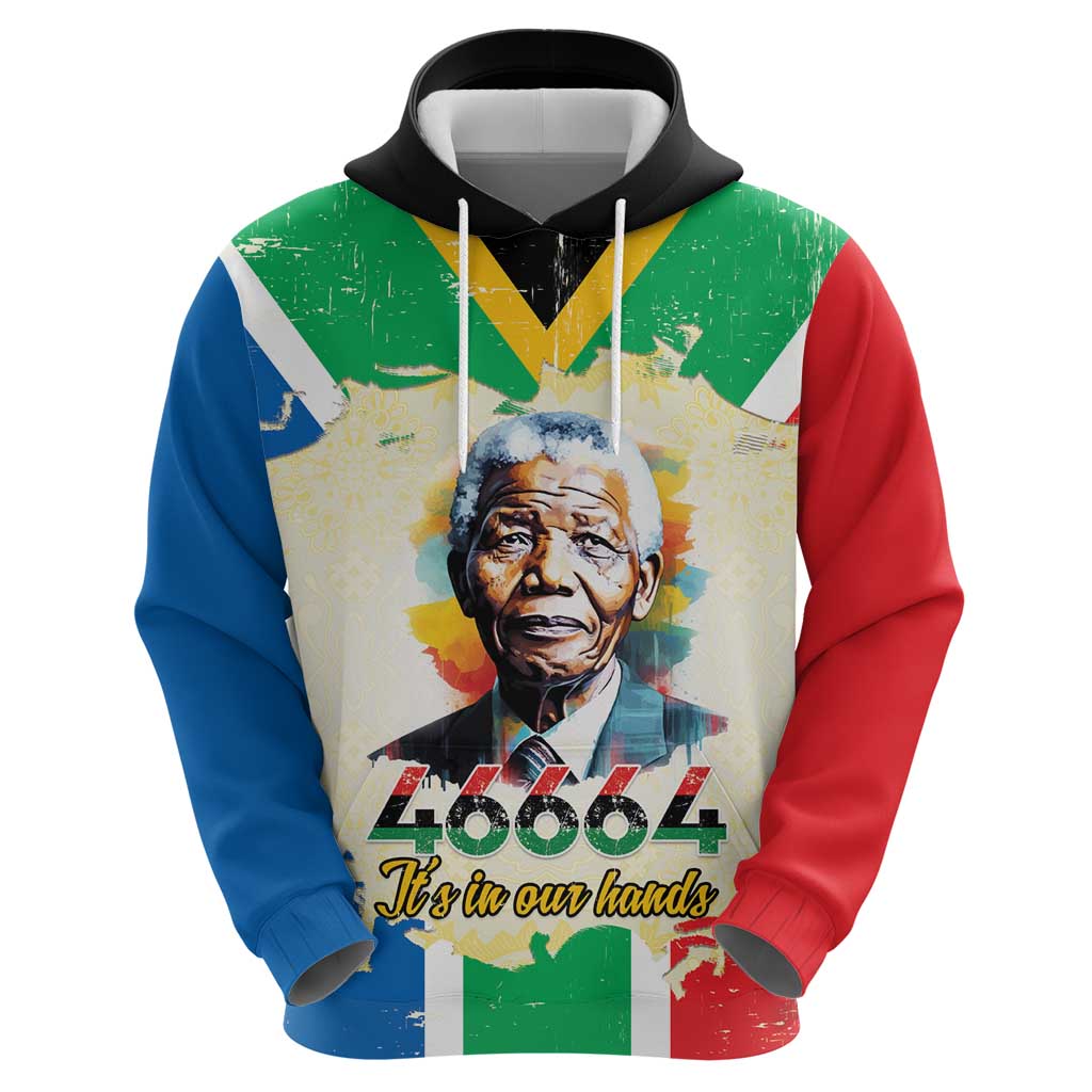 Nelson Mandela International Day 46664 Zip Hoodie Its In Our Hands - Batik Pattern