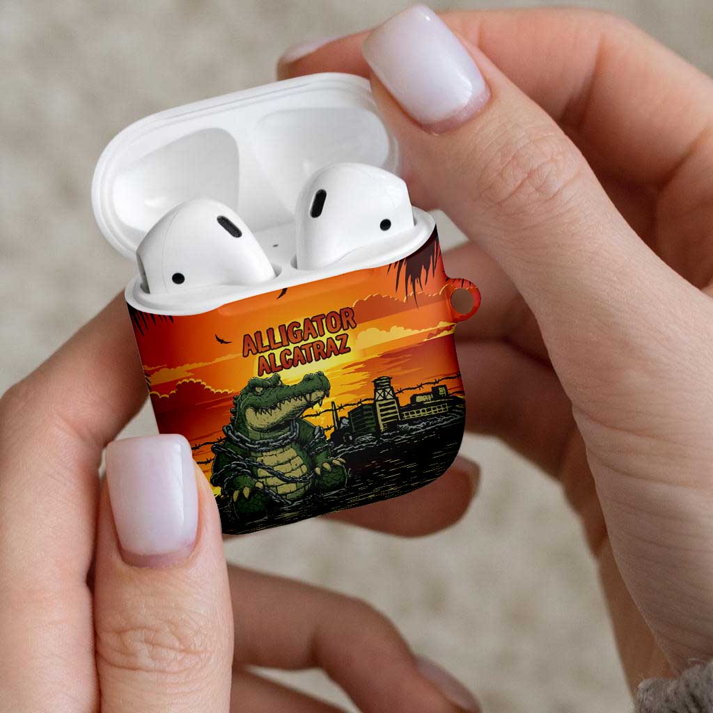Alligator Alcatraz AirPods Case Gator Island Prison Retro Sunset - Wonder Print Shop