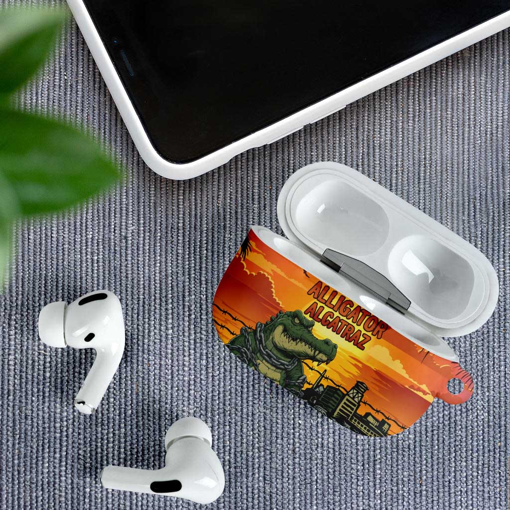 Alligator Alcatraz AirPods Case Gator Island Prison Retro Sunset - Wonder Print Shop