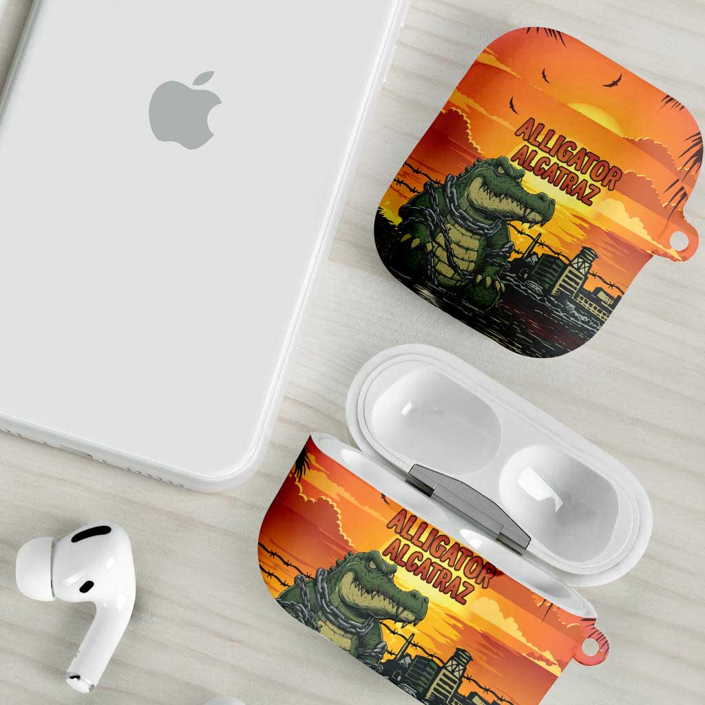 Alligator Alcatraz AirPods Case Gator Island Prison Retro Sunset - Wonder Print Shop