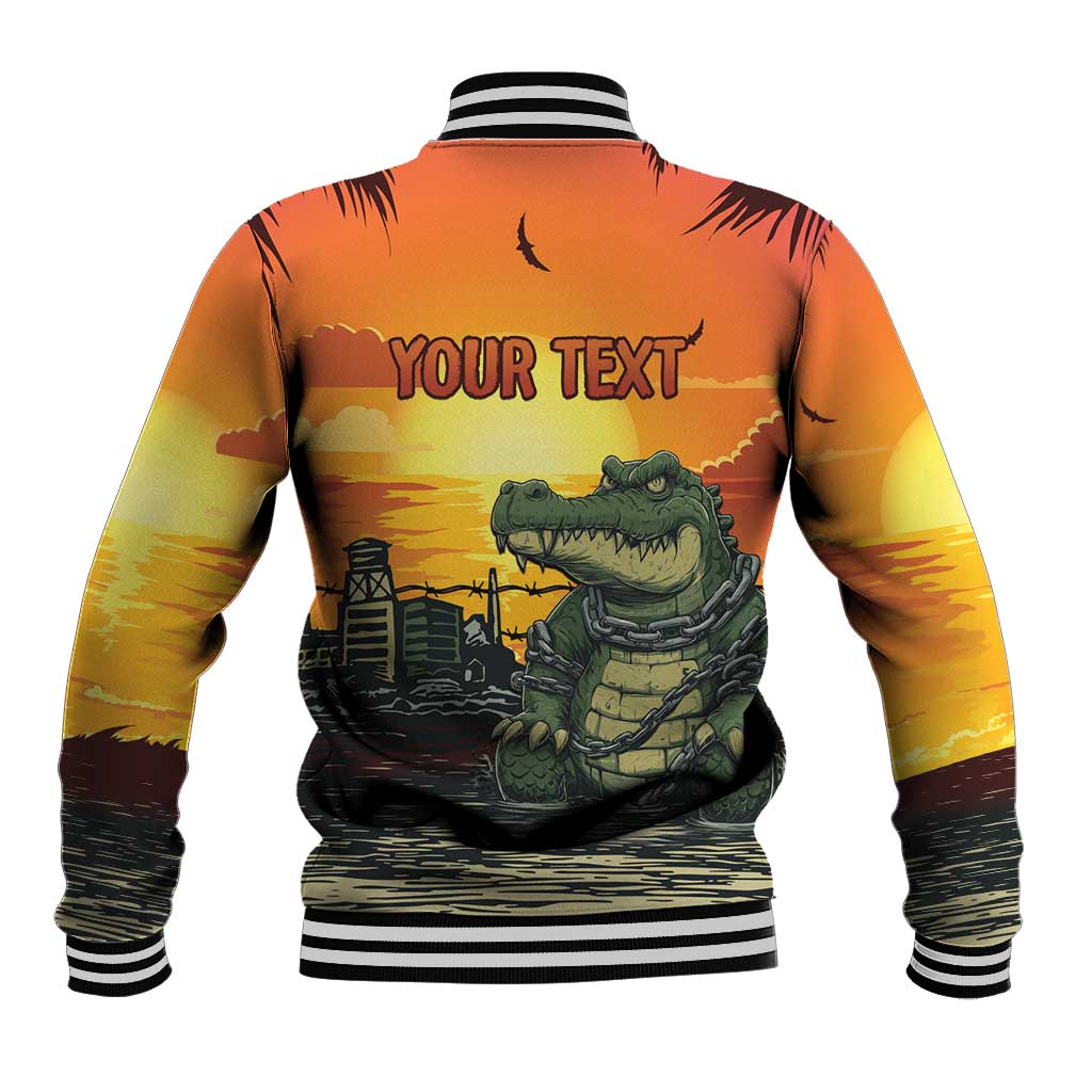 Personalized Alligator Alcatraz Baseball Jacket Gator Island Prison Retro Sunset - Wonder Print Shop