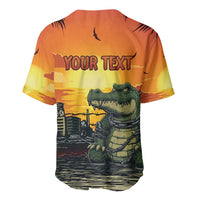 Personalized Alligator Alcatraz Baseball Jersey Gator Island Prison Retro Sunset - Wonder Print Shop