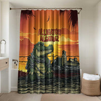 Alligator Alcatraz Bathroom Set Gator Island Prison Retro Sunset - Wonder Print Shop