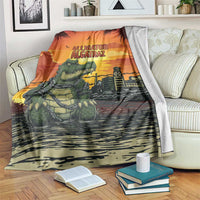 Alligator Alcatraz Blanket Gator Island Prison Retro Sunset - Wonder Print Shop