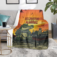 Alligator Alcatraz Blanket Gator Island Prison Retro Sunset - Wonder Print Shop