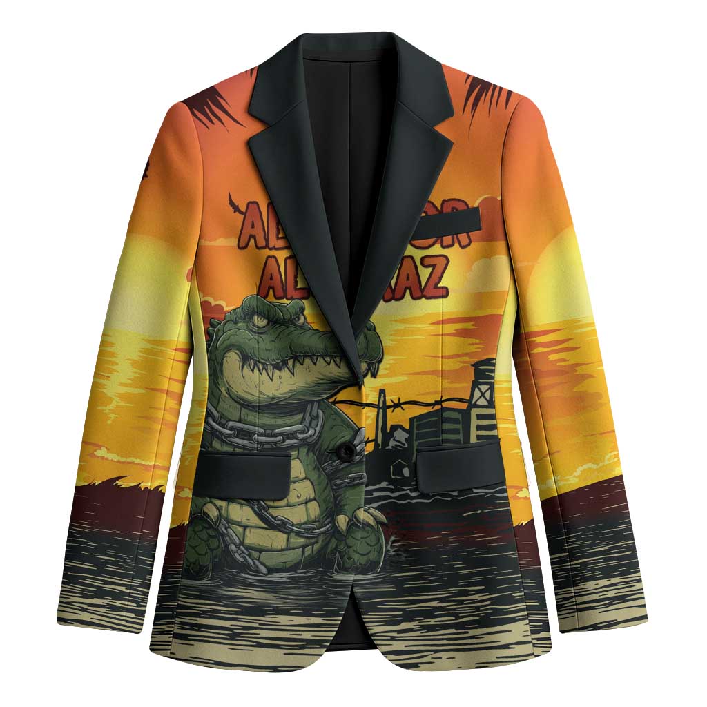 Personalized Alligator Alcatraz Blazer Gator Island Prison Retro Sunset - Wonder Print Shop