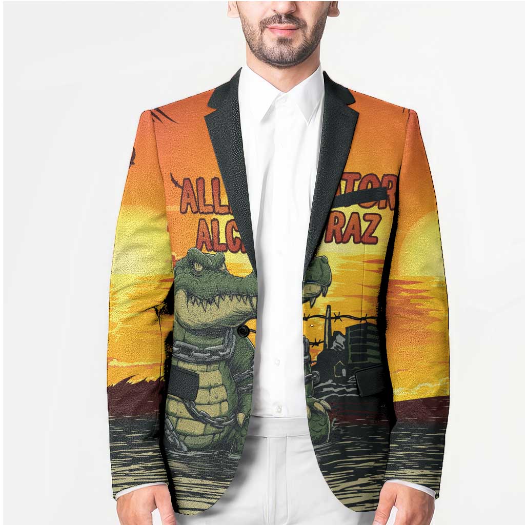 Personalized Alligator Alcatraz Blazer Gator Island Prison Retro Sunset - Wonder Print Shop