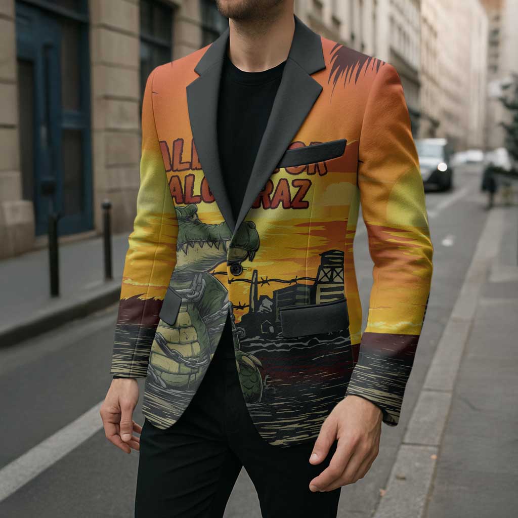 Personalized Alligator Alcatraz Blazer Gator Island Prison Retro Sunset - Wonder Print Shop