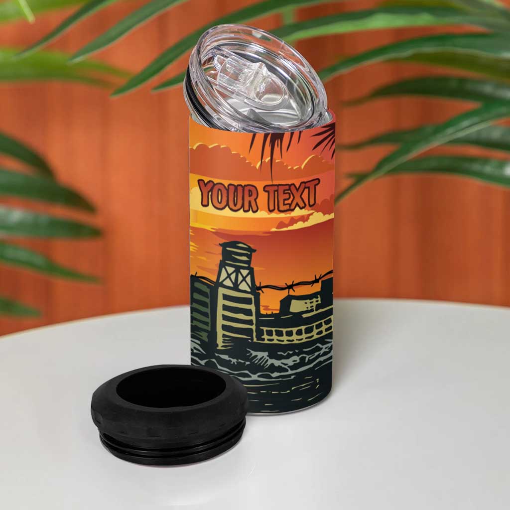 Personalized Alligator Alcatraz 4 in 1 Can Cooler Tumbler Gator Island Prison Retro Sunset - Wonder Print Shop