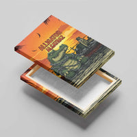 Alligator Alcatraz Canvas Wall Art Gator Island Prison Retro Sunset - Wonder Print Shop