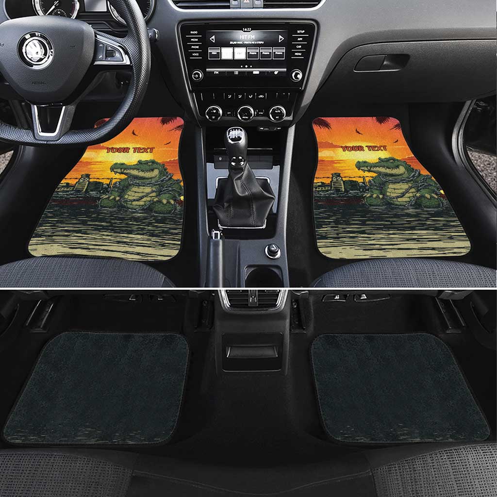 Alligator Alcatraz Car Mats Gator Island Prison Retro Sunset - Wonder Print Shop