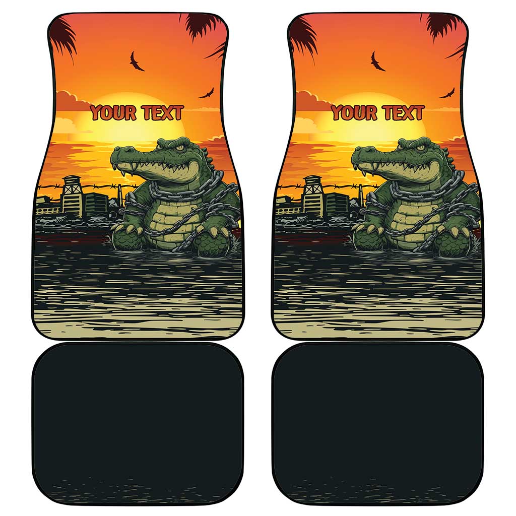Alligator Alcatraz Car Mats Gator Island Prison Retro Sunset - Wonder Print Shop